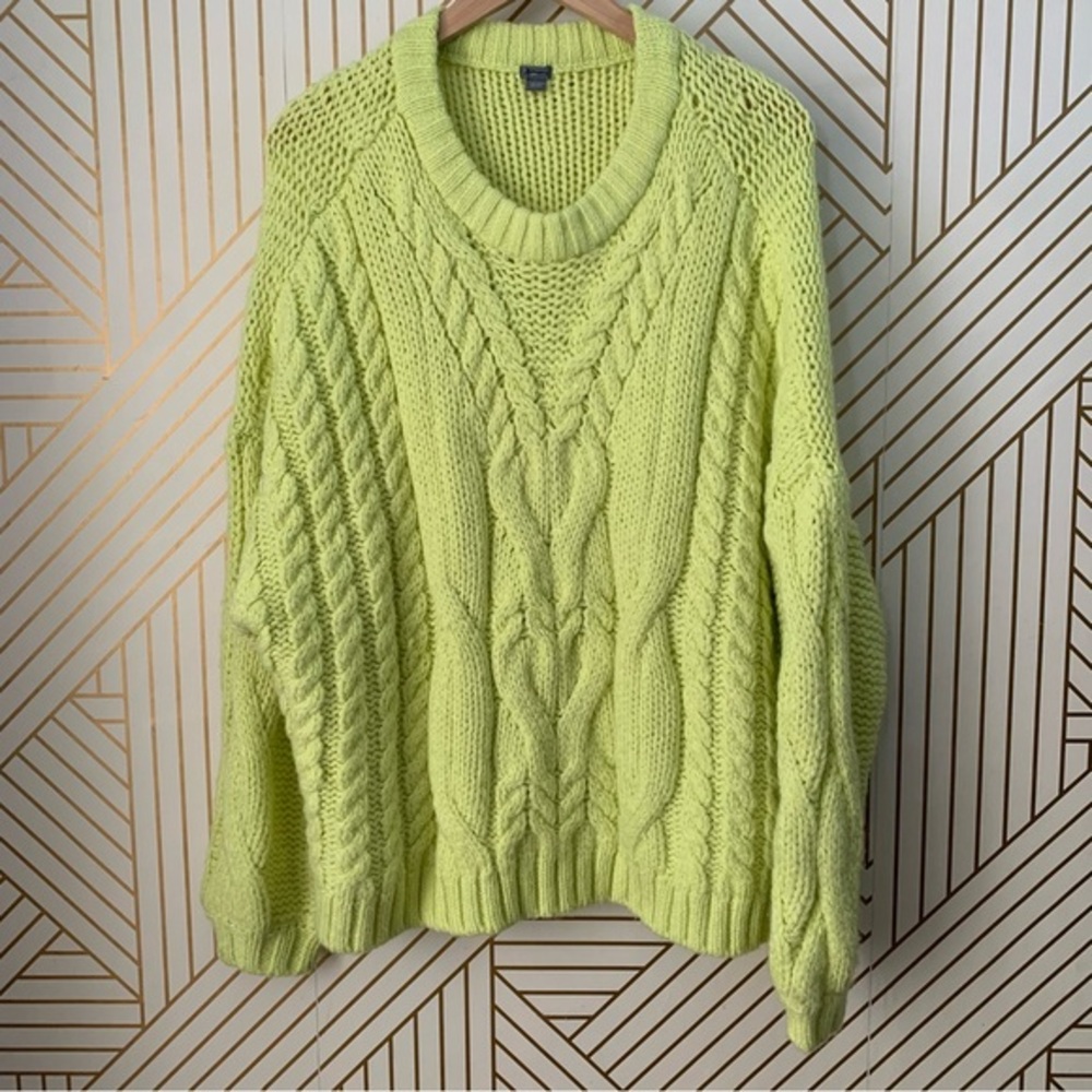 Aerie Snowday Cable Knit Sweater Chunky knit Oversized yellow Size Large